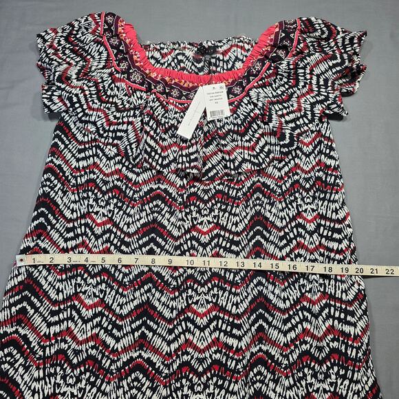 Anthropologie Sanctuary Women Dress Size XS Black Orange Stripe Midi Cap Sleeves - Picture 5 of 10